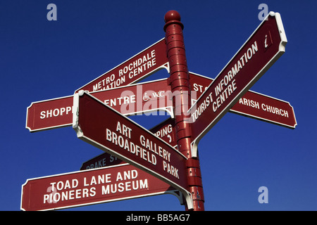 Street Sign Rochdale Lancashire Rochdale Town Centre Stock Photo