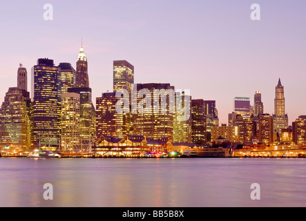 City Skyline Dusk Stock Photo