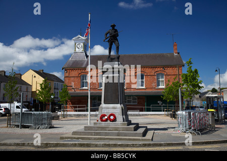market square dromore county down with war memorial and town hall northern ireland uk Stock Photo
