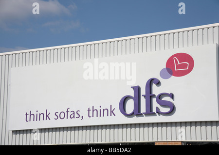 Dfs sofa store sign logo name shop exterior leeds Birstall retail park ...