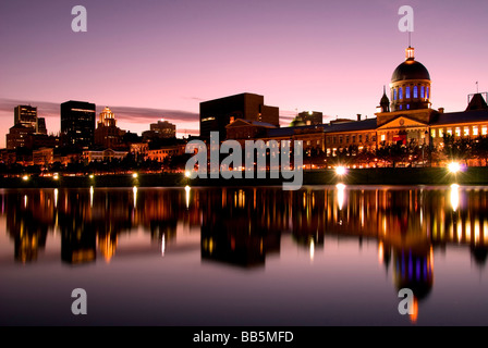 Canada, Quebec, Montreal, cityscape downtown at dusk, Stock Photo