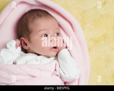Close up of mixed race newborn baby Stock Photo