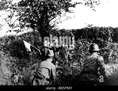 Second Sino-Japanese War, 1937 - 1945, surrender of Chinese soldiers, 3.10.1938, Japan, Asia, historic, historical, 20th century, 1900s, military, prisoners of war, white flag, people, 1930s, Stock Photo