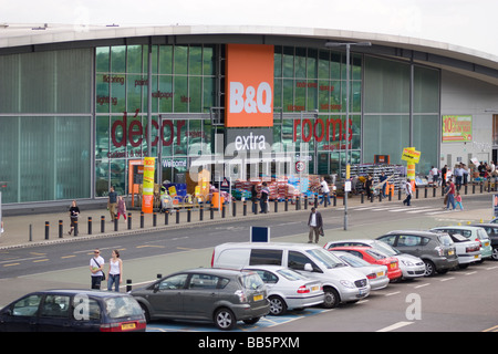 b&q b and q B Q bandq diy superstore greenwich london with car park in foreground Stock Photo