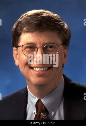 Gates, Bill, * 28.10.1955, American industrialist (computer), portrait, 1997, Stock Photo