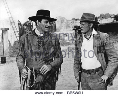 JOHN WAYNE & RICHARD WIDMARK THE ALAMO (1960 Stock Photo, Royalty Free ...