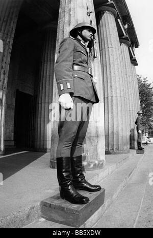 Guard of the National People's Army (NVA) of the GDR with rifle in ...