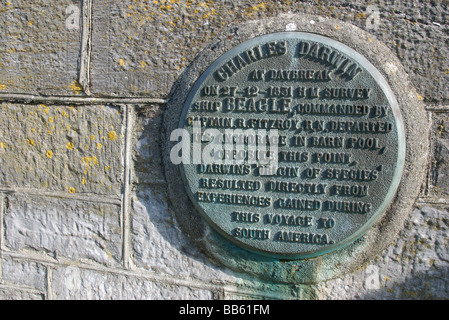 Charles Darwin. Blue plaque commemorating the British naturalist ...