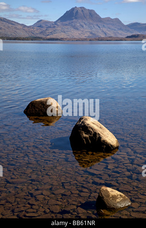 View across Loch Maree to Slioch, Nr Kinlochewe Ross-shire Scotland Stock Photo