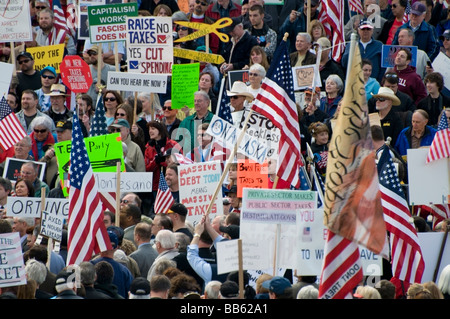 Thousands of people took part in the April 15th political Tea Party Rally in Olympia Washington. Stock Photo