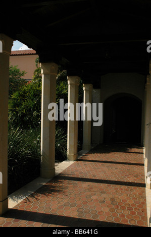 Walkway on a college/university campus Stock Photo