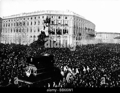 Verdi, Giuseppe, 10.10.1813 - 27.1.1901, Italian composer, death, funeral procession, Milan, 26.2.1901,