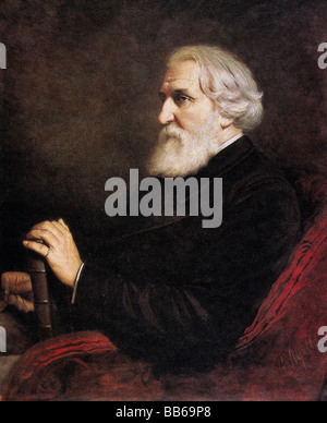 Turgenev, Ivan, 9.11.1818 - 3.9.1883, Russian author / writer, painting by Vasily Perov (1834 - 1882), 1872, Stock Photo