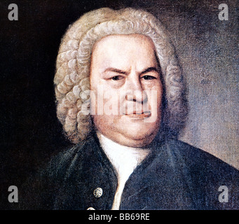 Bach, Johann Sebastian 21.3.1685 - 28.7.1750. German composer, portrait, painting by Elias Gottlob Haußmann, 1746, detail, Stock Photo