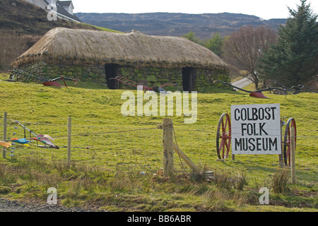 Colbost Folk Museum from public road Dunvegan Isle of Skye Highland region Scotland April 2009 Stock Photo