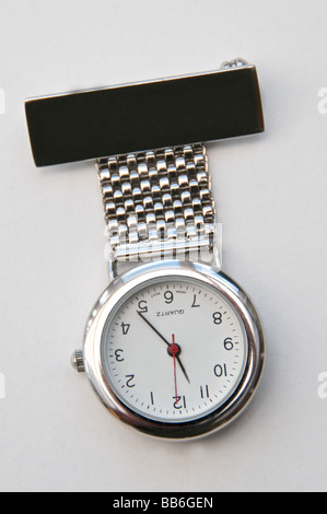 A Nurses watch with upside down dial to hang on front of uniform Stock Photo