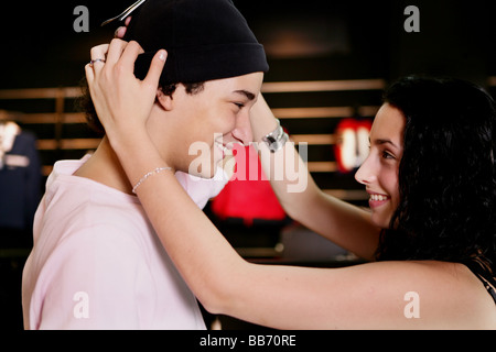 teenager couple shopping in love Stock Photo