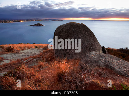 Encounter Bay is named after the encounter on 1802-04-08 between Matthew Flinders and Nicolas Baudin. Stock Photo