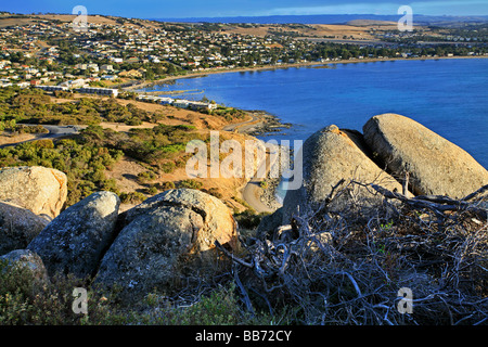 Encounter Bay is named after the encounter on 1802-04-08 between Matthew Flinders and Nicolas Baudin. Stock Photo