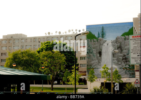 Main entrance to The Broadwater Farm Council Estate in Tottenham North London. Stock Photo