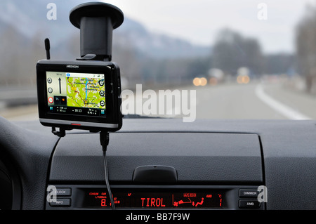 Navigation system in a car, Bavaria, Germany, Europe Stock Photo