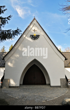 Cemetery chapel in the Waldfriedhof, forest cemetery, Gruenwald, Munich, Bavaria, Germany, Europe Stock Photo