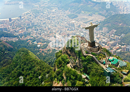 Christ the Redeemer on Corcovado Mountain Rio de Janeiro Brazil Stock Photo