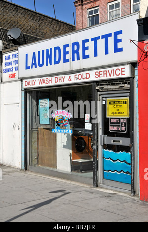 Launderette premises in Bow East London Stock Photo