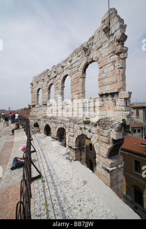 Arena amphitheater, archway, Roman architecture, Verona, Veneto, Italy, Europe Stock Photo