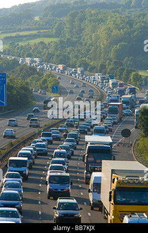 'Traffic jam' tailback on M25 motorway Stock Photo