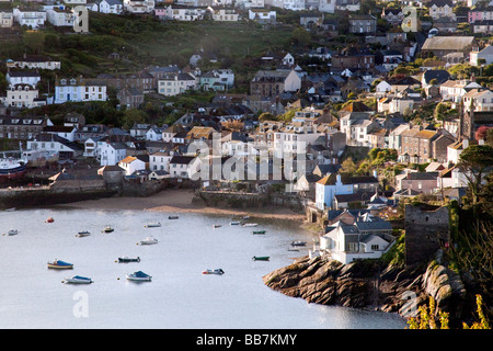 View across Fowey River to Polruan, Cornwall, England, UK Stock Photo