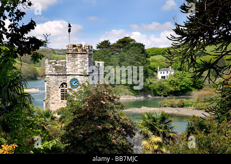 St Just in Roseland is a picturesque village in the Roseland Peninsula region of Cornwall Stock Photo