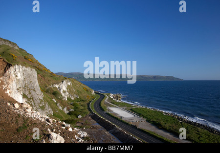 twisty section of the A2 causeway coastal route coast road County Antrim Northern Ireland UK Stock Photo