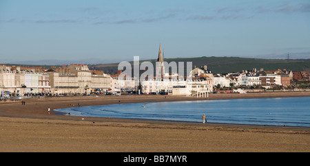 Panoramic view Esplanade Weymouth Dorset England Stock Photo
