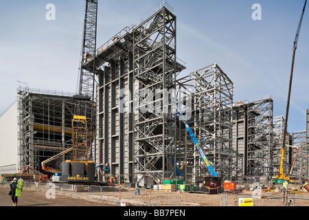 Staythorpe combined cycle gas turbine power station under construction Stock Photo