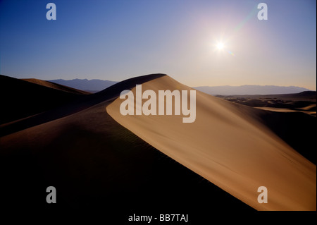 The Mesquite Sand Dunes in Death Valley National Park in California USA Stock Photo