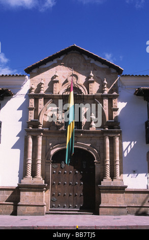 Casa de la Libertad, where Bolivian independence was proclaimed on August 6th 1825, Plaza 25 de Mayo, Sucre, Bolivia Stock Photo