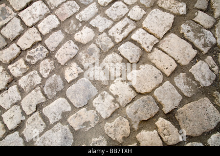 Close up of cobbled road surface Stock Photo