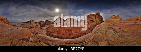 360 degree panorama of landscape in Valley Of Fire near Las Vegas in Nevada USA Stock Photo