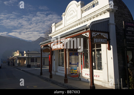 Smokey Winters Day in the Historic Main Street of Arrowtown South Island New Zealand Stock Photo