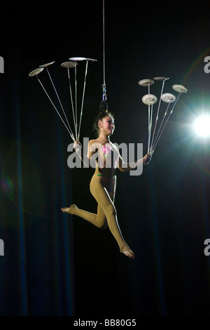 The Chinese National Circus from Shenyang performing the show Confucius, a journey through time showing 2500 years of Chinese p Stock Photo