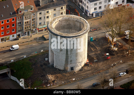 Aerial photo, Exzenterhaus office building, highrise bunker, Universitaetsstrasse street, Bochum, Ruhr Area, North Rhine-Westph Stock Photo