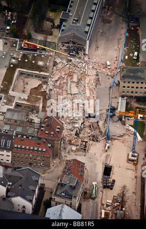 Aerial view, collapse of the Historical Archive of the City of Cologne, Cologne, North Rhine-Westphalia, Germany, Europe Stock Photo