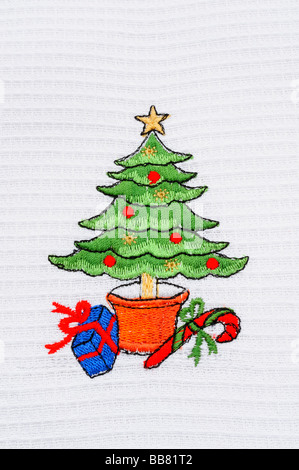 Christmas motif on a cloth Stock Photo
