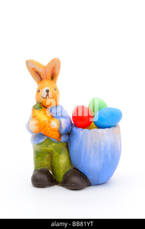 Figurine of an easter bunny, easter decoration Stock Photo