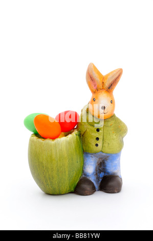 Figurine of an easter bunny, easter decoration Stock Photo