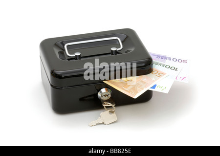 Black cash box, black money Stock Photo