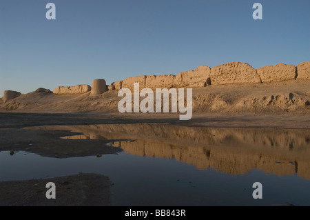 The Ancient city walls of Merv, Mary Turkmenistan in the late afternoon. Stock Photo