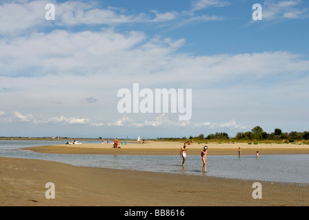 Ebb at the lagoon of Bibione, Adria, Venetia, Venice, Italy, Europe Stock Photo