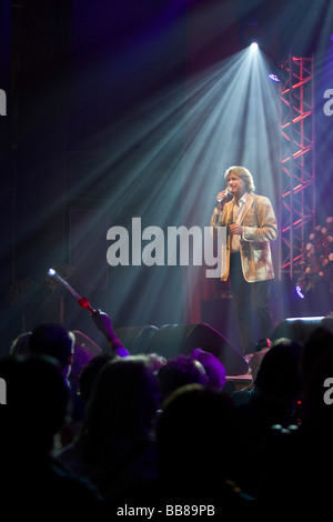 Hansi Hinterseer, Austrian pop and folk singer, presenter and actor, live at the '9. Schlager Nacht' concert in the Allmend fes Stock Photo